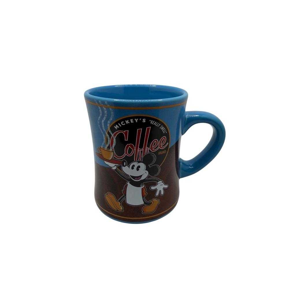 Disney Parks Mickey Mouse Mickeys Coffee Brand Blue Ceramic Mug Really Swell